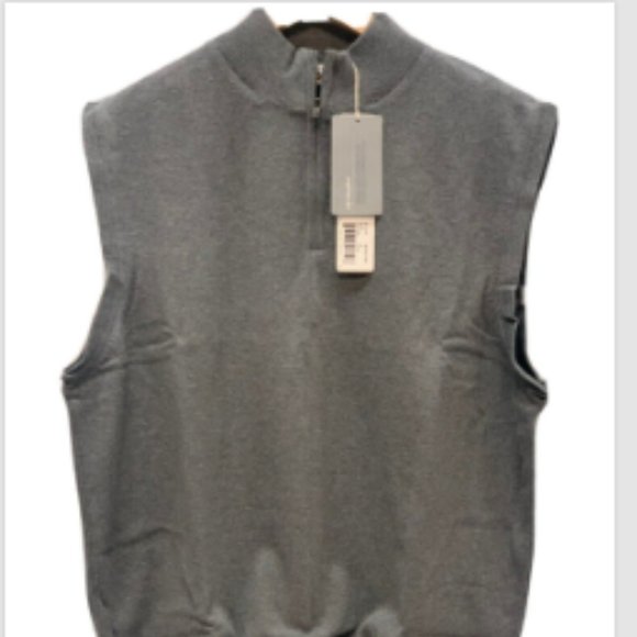 Cutter & Bucks Mens Gray Vest Size Small 1/4 Zip High Neck - Lining  Measurement - Picture 1 of 5